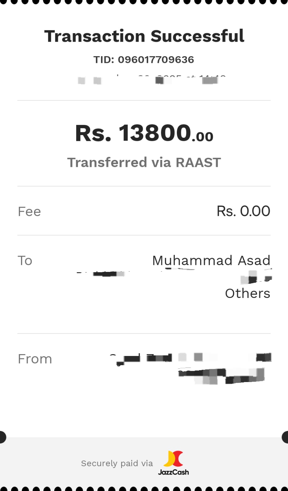 Payment proof